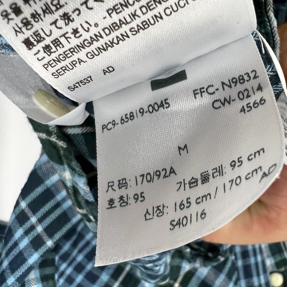 LEVIS SAWTOOTH CHECKED long sleeve mens blue SHIRT - Picture 6 of 6